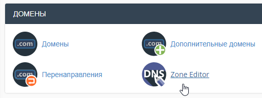 Zone Editor в cPanel