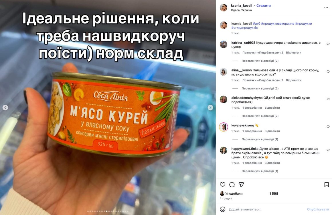 Статический пост с подборкой полезных продуктов с АТБ