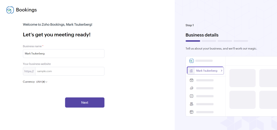 Сервис Zoho Bookings