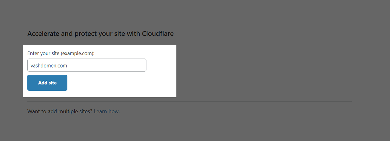 Cloudflare: додати домен