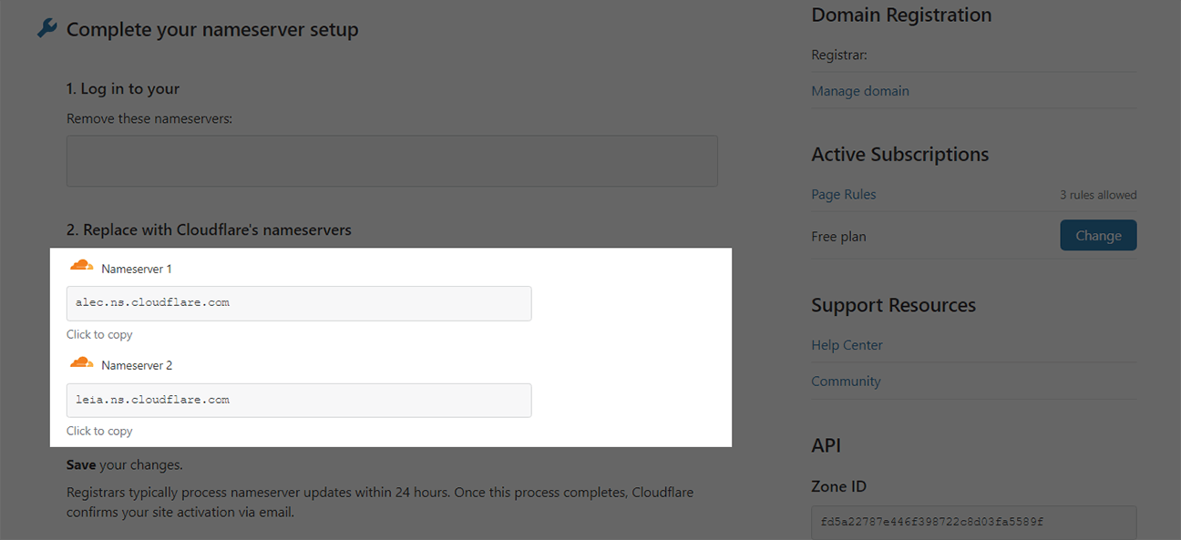 Cloudflare DNS - неймсервери, на які необхідно звернути домен