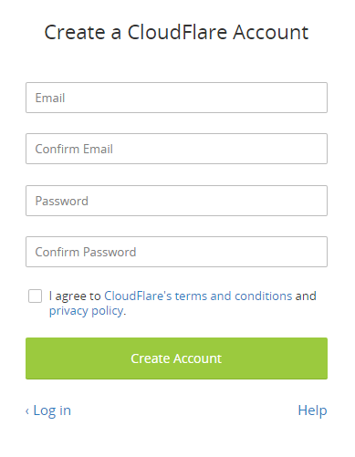 Создание аккаунта на CloudFlare