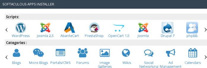 Автоматическая установка популярных CMS в cPanel