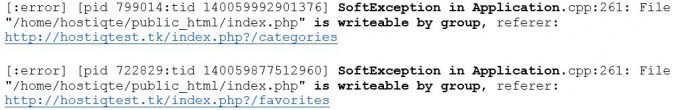 Файл index.php с некорректными правами