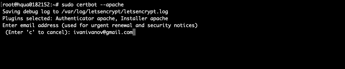 Создать бесплатный сертификат Let's Encrypt. Шаг №1 — электронная почта