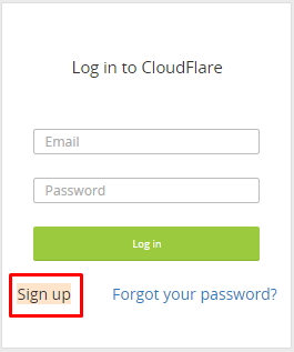 Форма авторизации в CloudFlare
