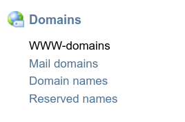 Меню WWW-domains