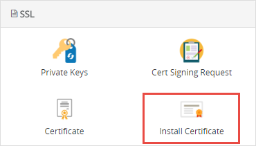 Меню Install Certificate