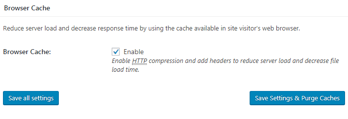 Кэш браузера - плагин W3 Total Cache