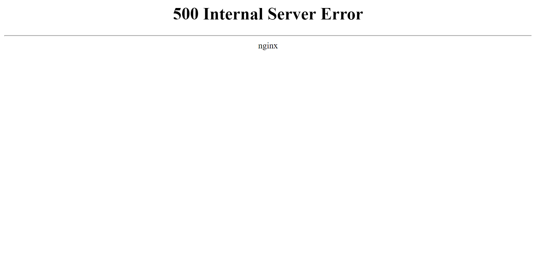 Помилка 500 Internal Server Error на веб-сервері Nginx