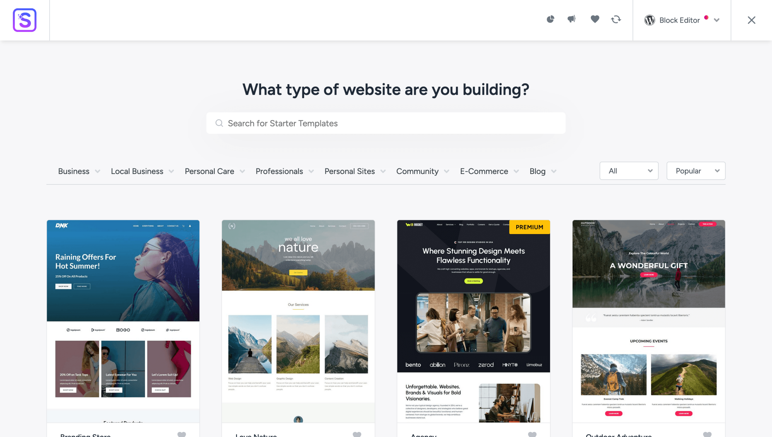 Бібліотека шаблонів для Astra — Starter Templates