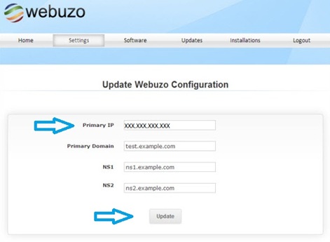 Зміна IP-адреси в панелі Webuzo