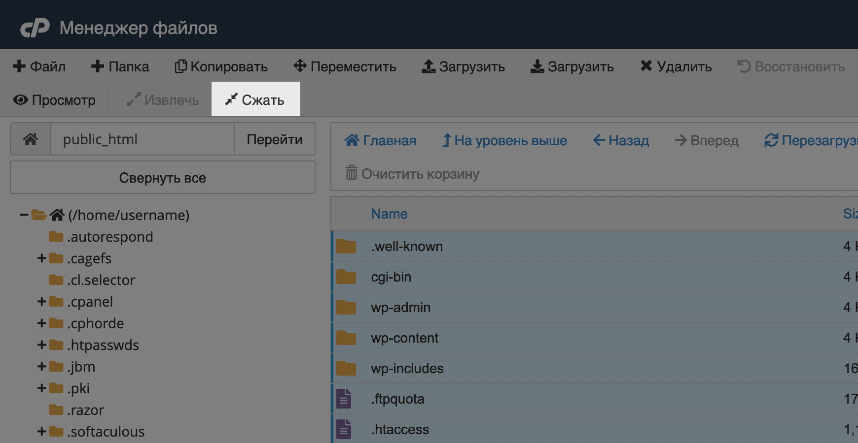 Диспетчер файлов cPanel: инструкция по работе | HOSTiQ Wiki