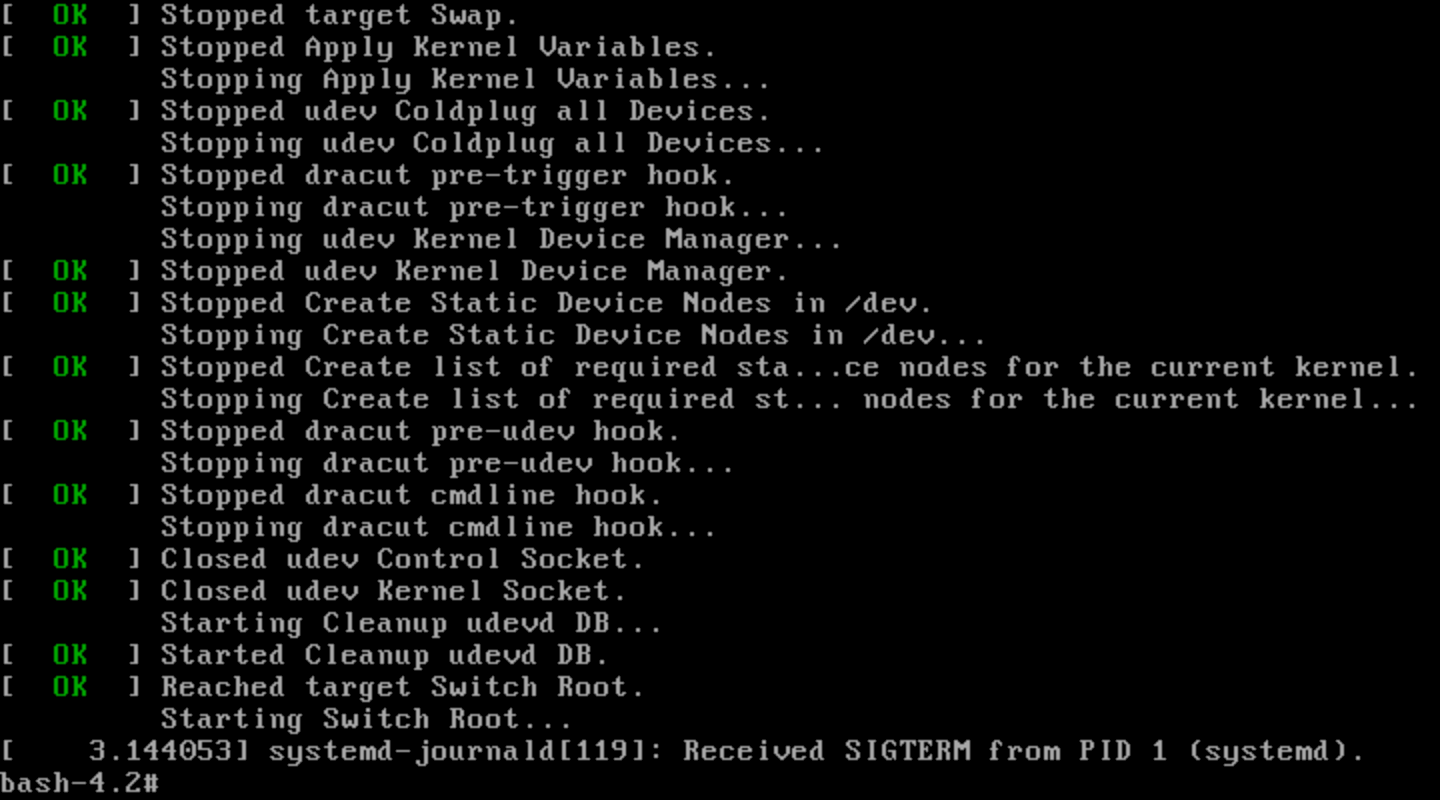 Сессия от имени root без пароля в Centos (После редактирования опций загрузки ядра)