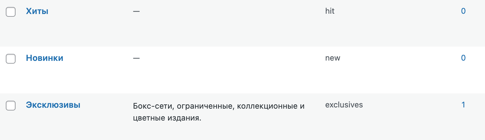 Метки товаров в WooCommerce