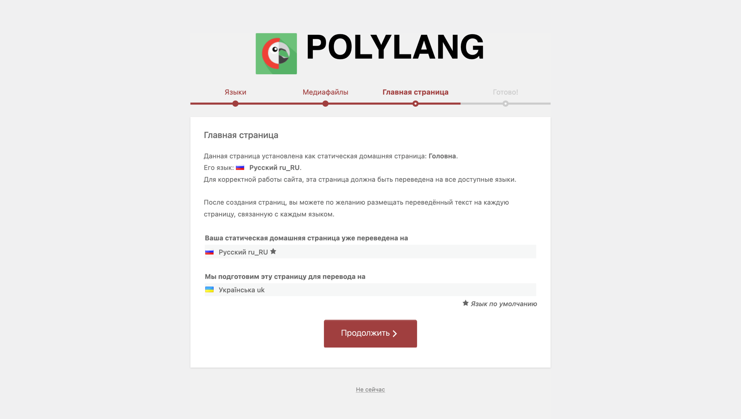 Первичная настройка Polylang &mdash; Шаг 4